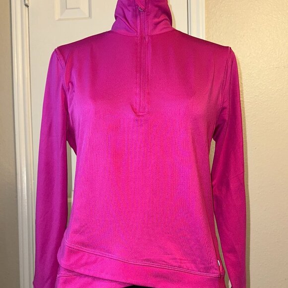 Layer 8 Women’s Quarter Zip Athletic Top Fuchsia Size Medium Moisture-Wicking - Picture 1 of 8